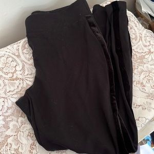 NWOT Black Stretchy Loft Legging Dress Pants with Velvet Stripe